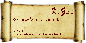 Koleszár Zsanett névjegykártya