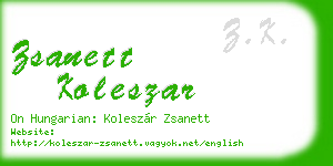 zsanett koleszar business card