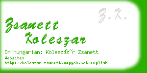 zsanett koleszar business card